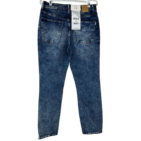 Articles Of Society The Jones High Rise Slim Ankle Jeans Size 6 Deep Lake Denim - Picture 9 of 10